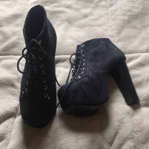Black platform boots